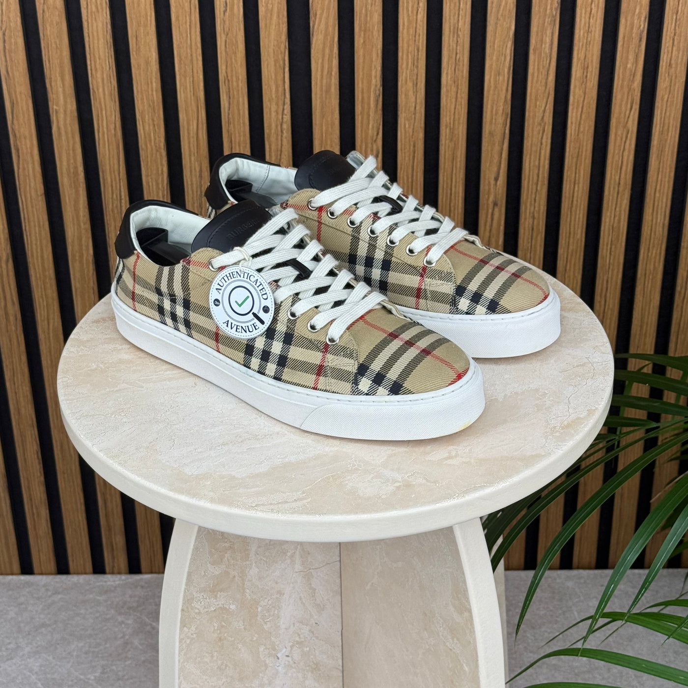 Burberry Check Trainers | Size 9 | Pre-Owned